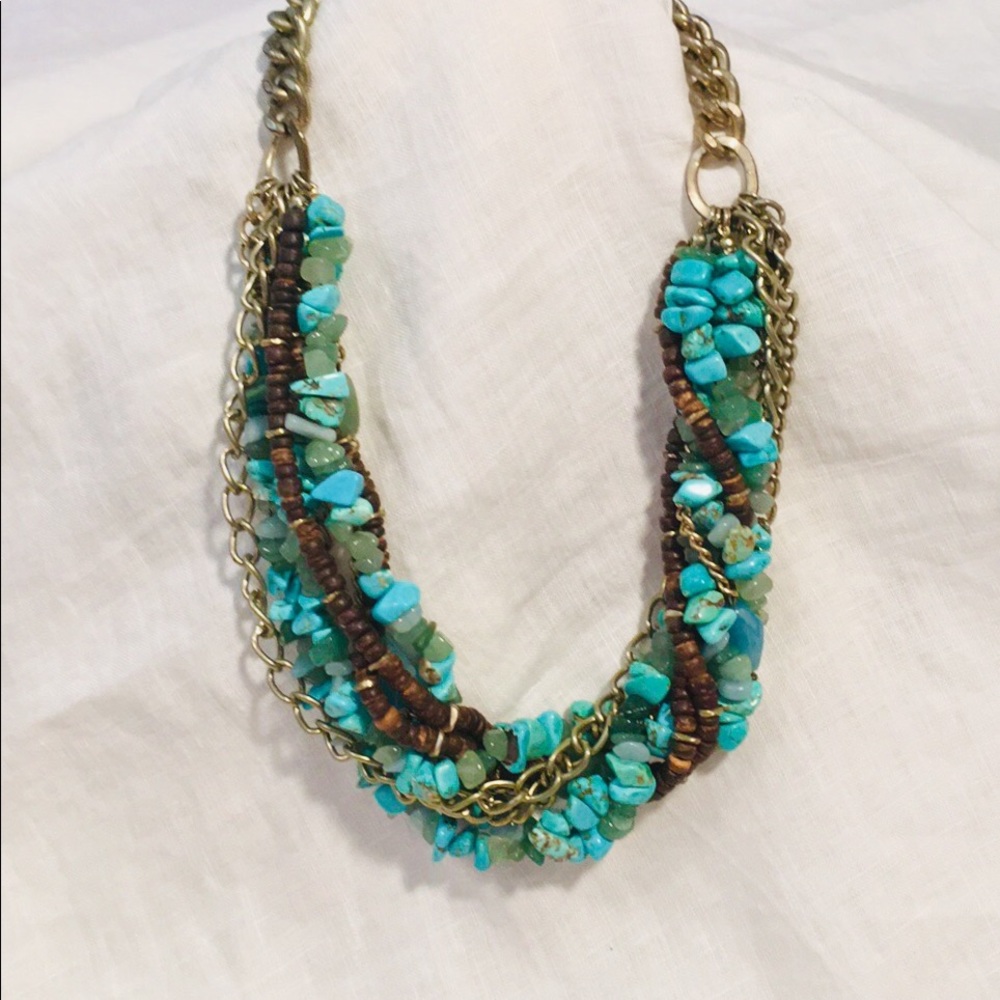 Kenneth Cole 8 Strand Turquoise Statement Necklace - Picture 2 of 5